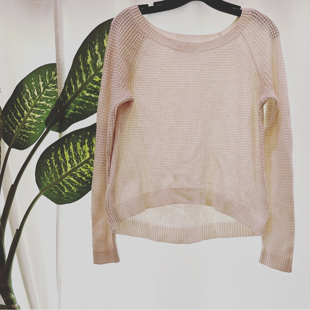 Old Navy Women's Sweater Scoop Neck Textured Soft Off White Ivory Top Size S/P
